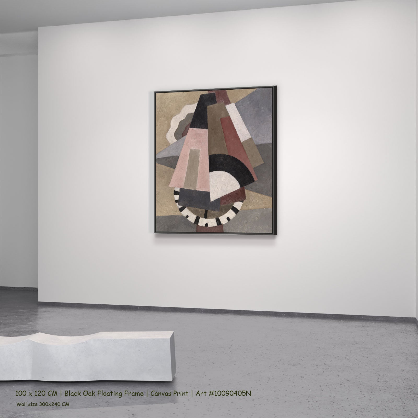 Provincetown by Marsden Hartley in a black oak floating frame, large pink and grey Cubist Abstract canvas