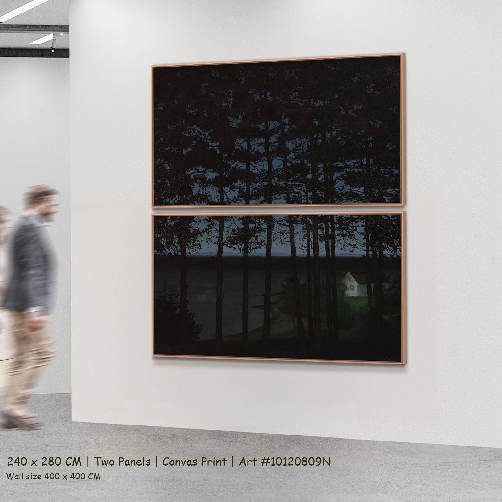Fisherman's Cottage by Harald Oscar Sohlberg as a large two-panel blue and green Landscape canvas set
