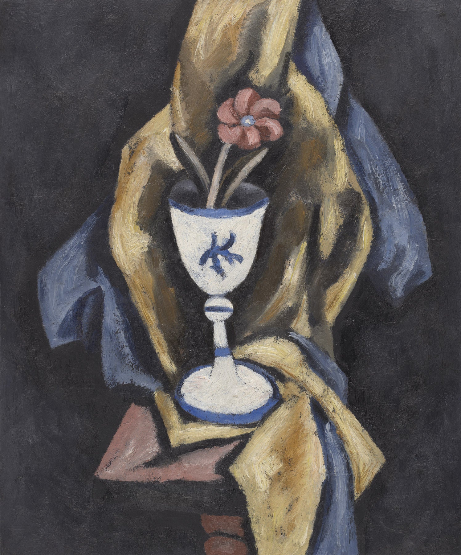 Large gold and brown Modern Abstract canvas print of Still Life No. 15 by Marsden Hartley