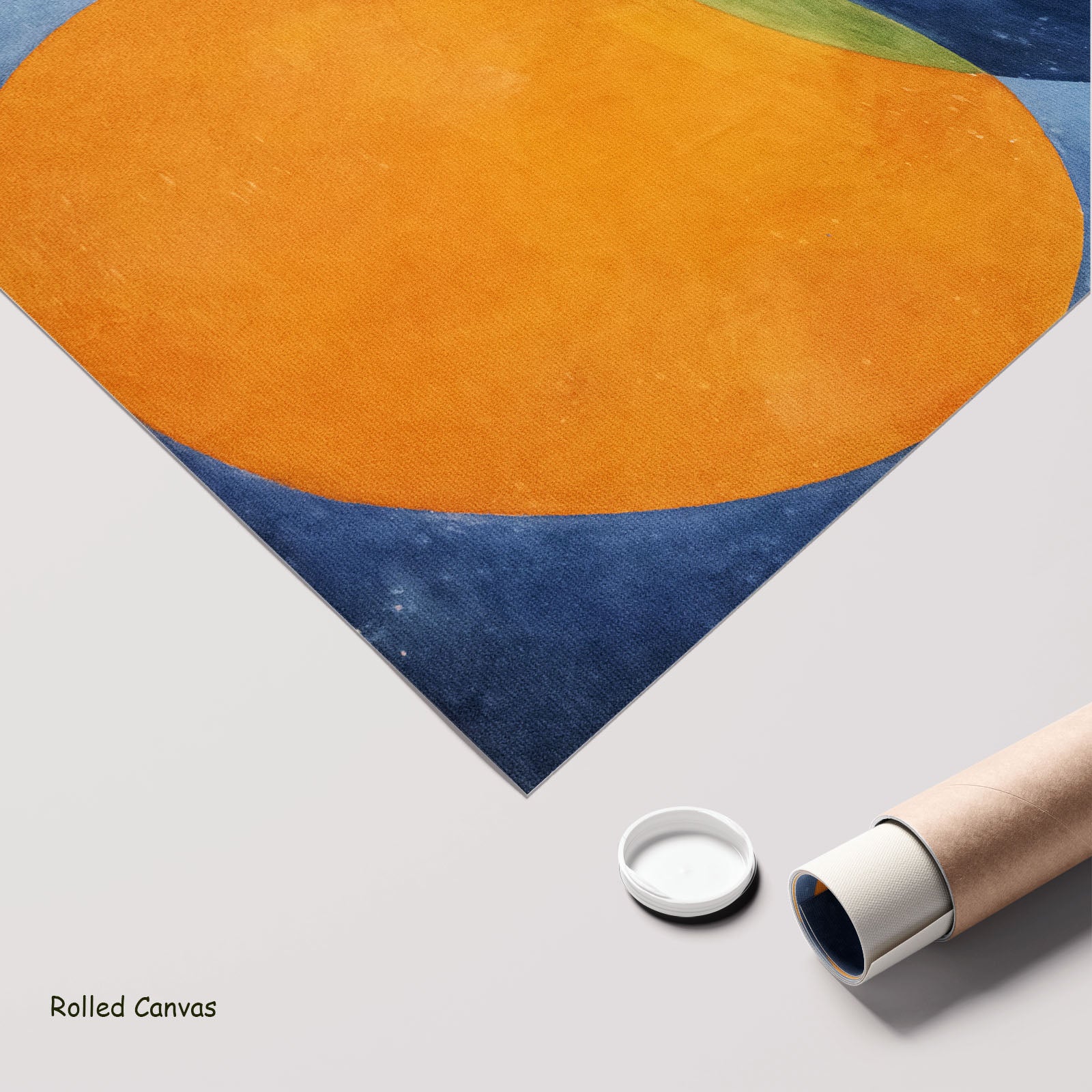The Ten Largest, No. 2, Childhood by Hilma af Klint as a large rolled light blue and orange Abstract canvas print