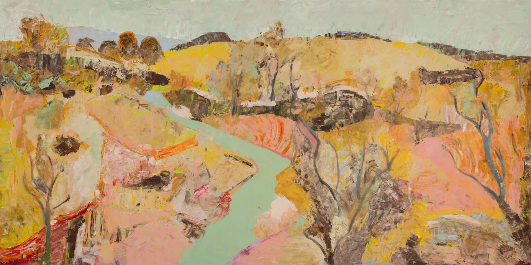 Albury, gold, pink, brown Limited Edition Print by Summer Jiang
