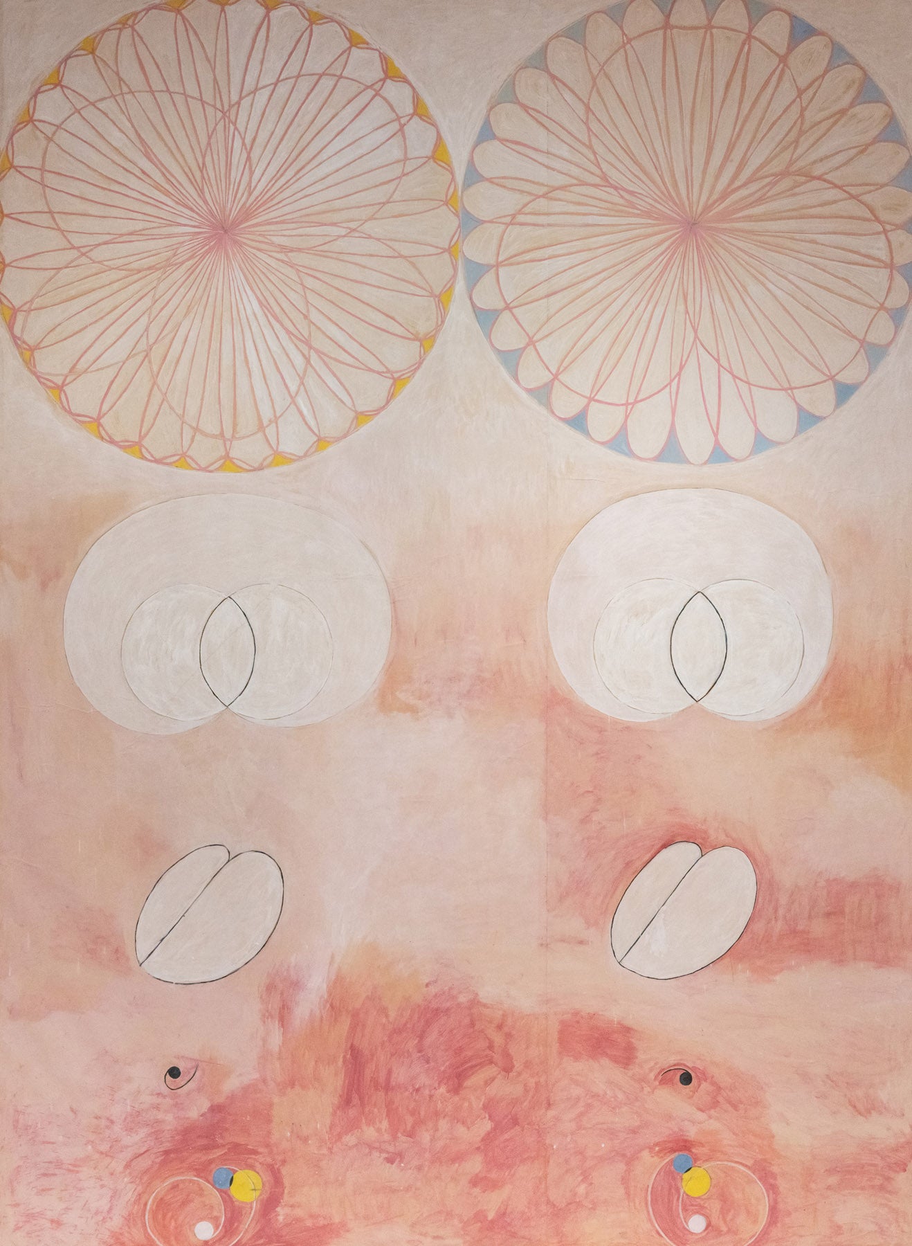Large pink and white Abstract canvas print of The Ten Largest, No. 9, Old by Hilma af Klint