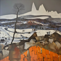 Mount Hotham in Snow — Large Abstract Landscape canvas wall art