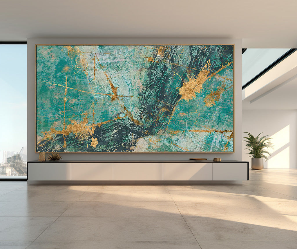 Green gold jade abstract painting | #2329