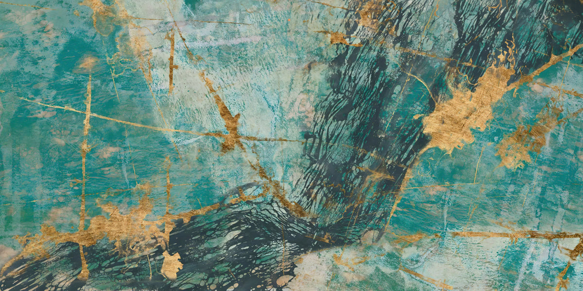 Green gold jade abstract painting | #2329