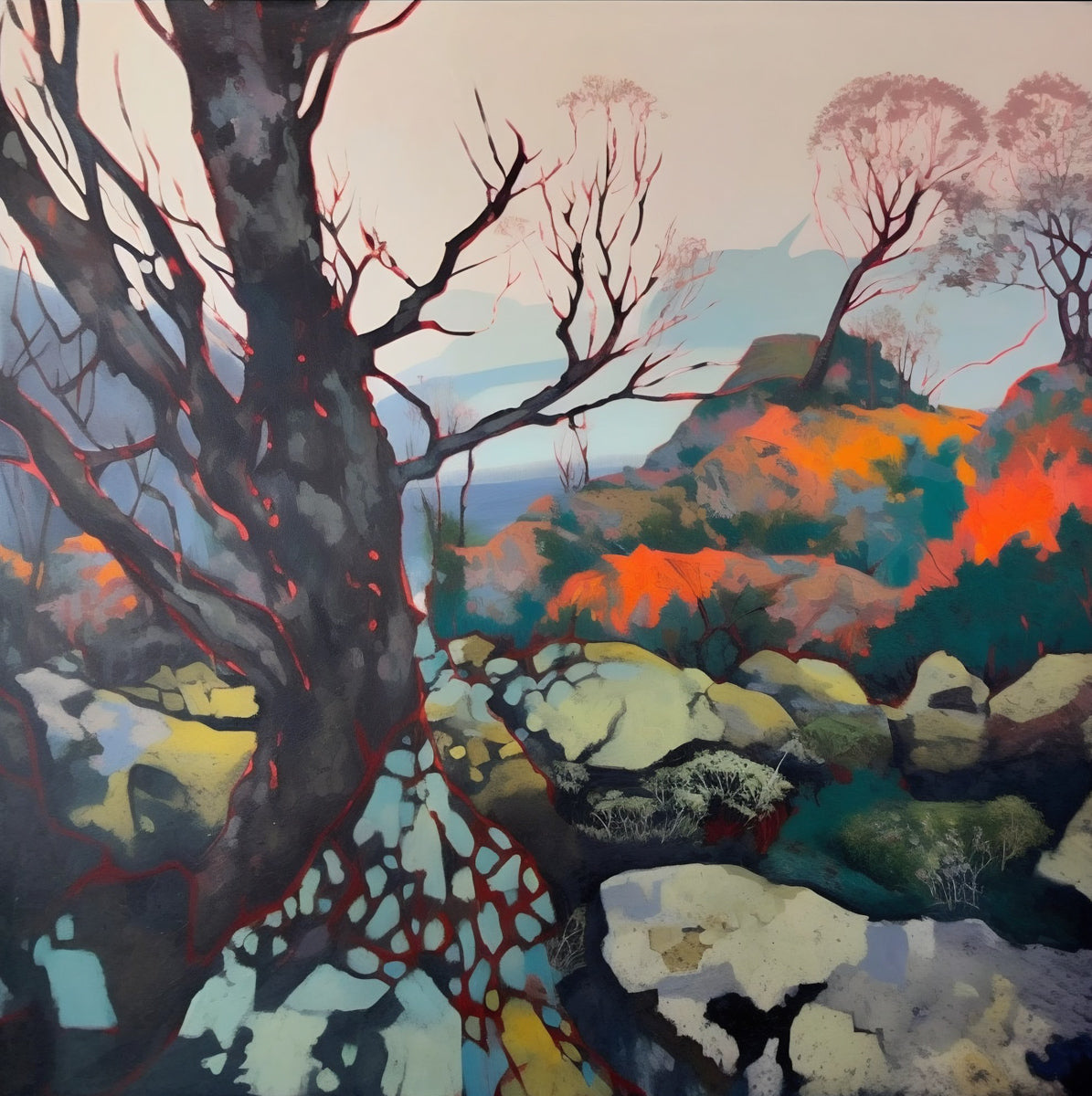 Australia lanscape painting | You Yangs manoutain #2319