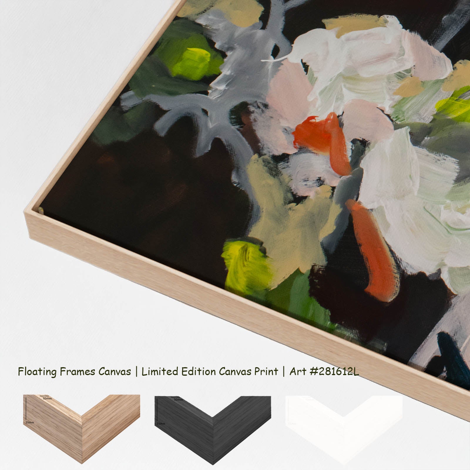 Rooted Presence Large Scale canvas wall art with floating frame options