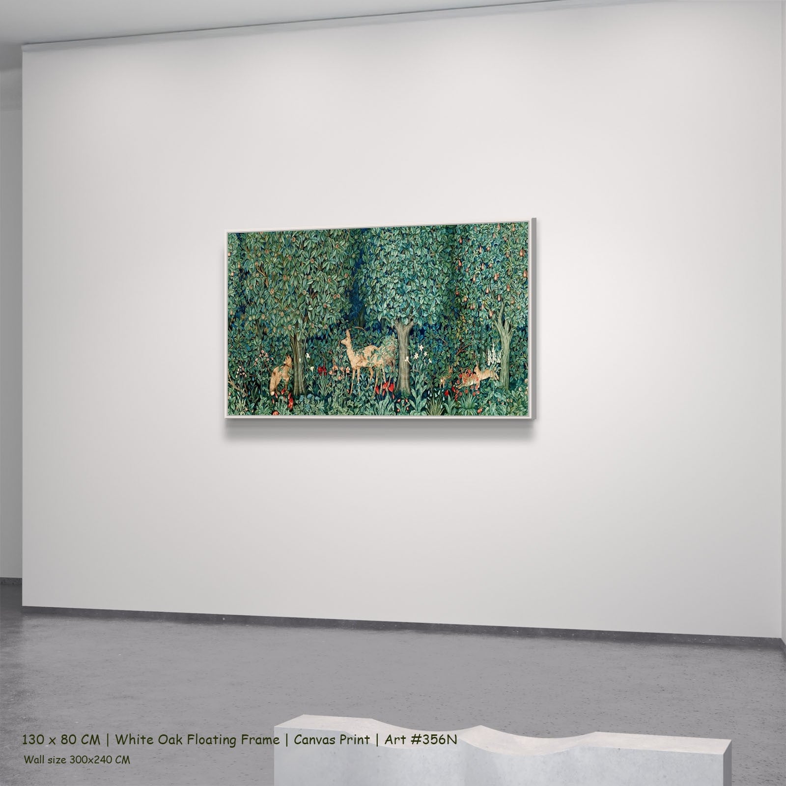 Fresh Forest — white oak, large green forest canvas print