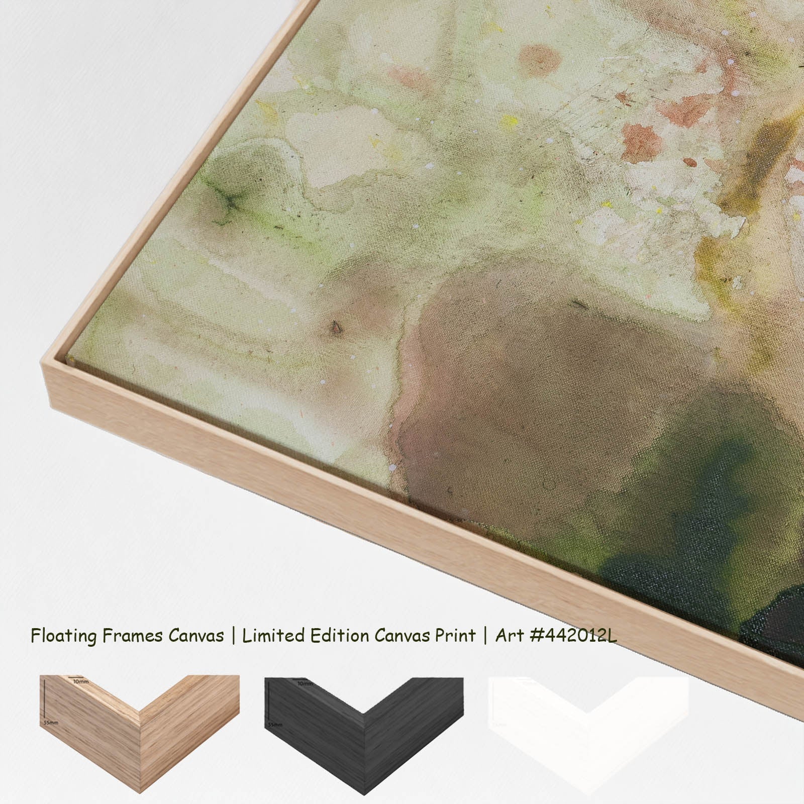 Swan's Whisper Large Scale canvas wall art with floating frame options