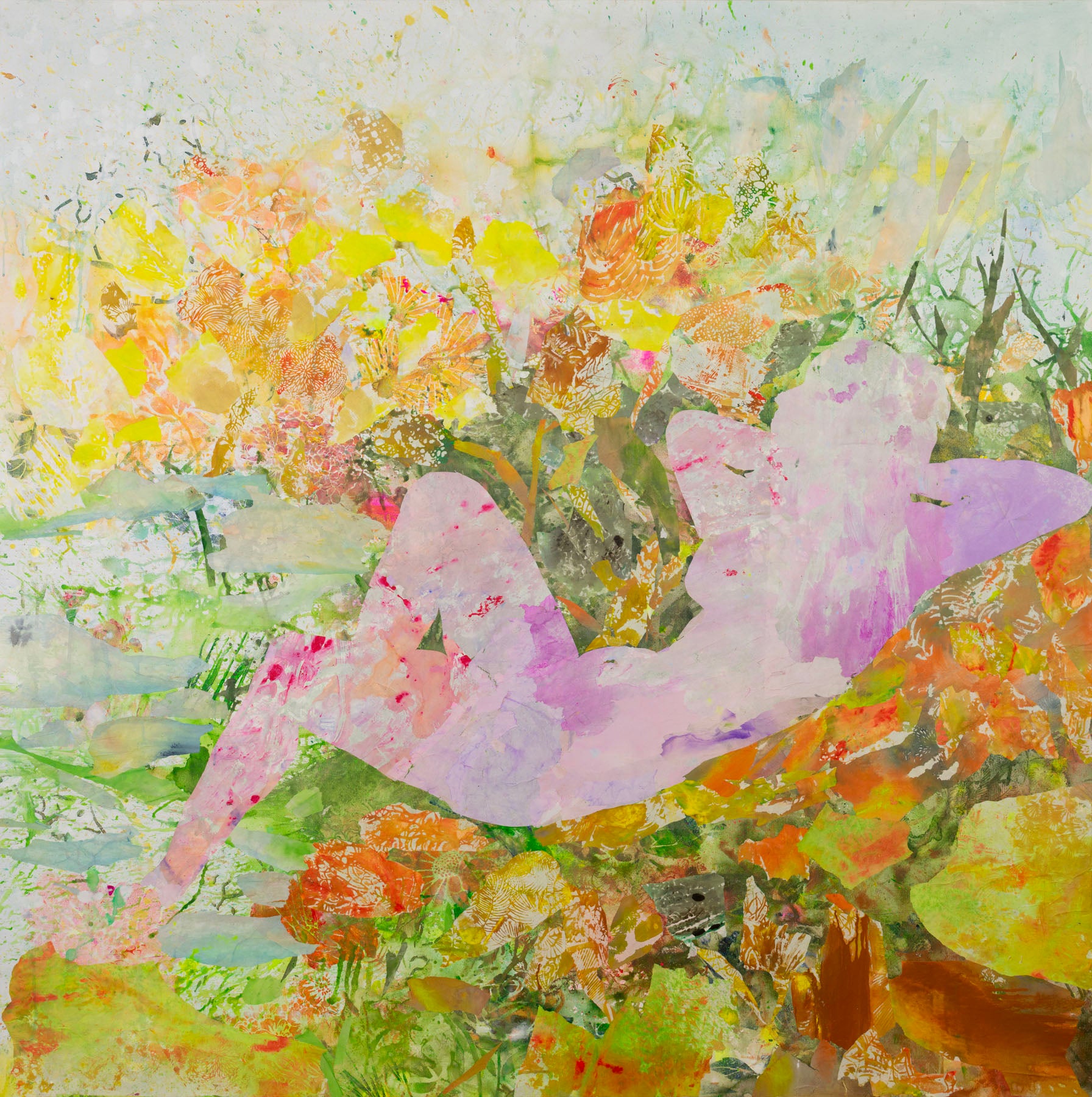 Merge, pink, yellow, green, orange Limited Edition Print by Summer Jiang