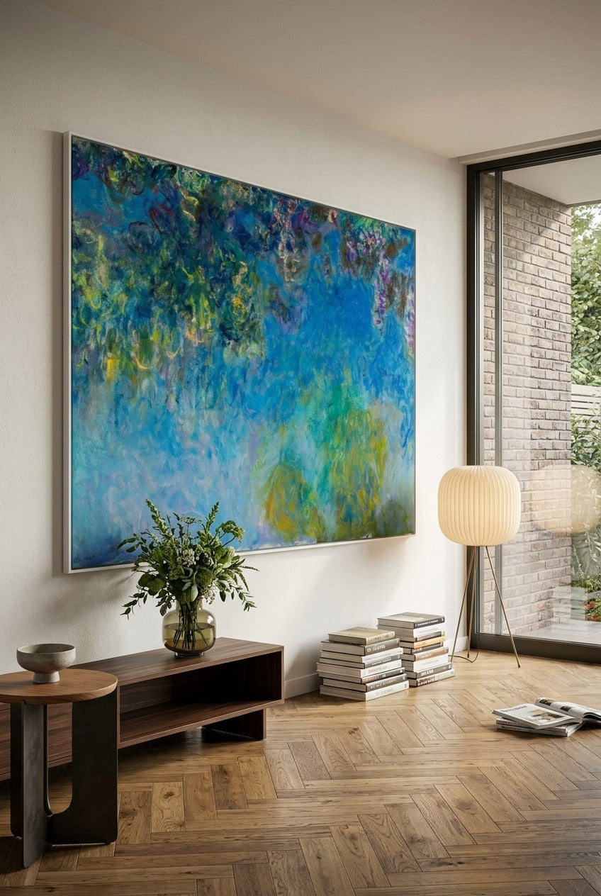 Claude Monet | Oversized Blue Purple Impressionist Canvas Wall Art | Wisteria