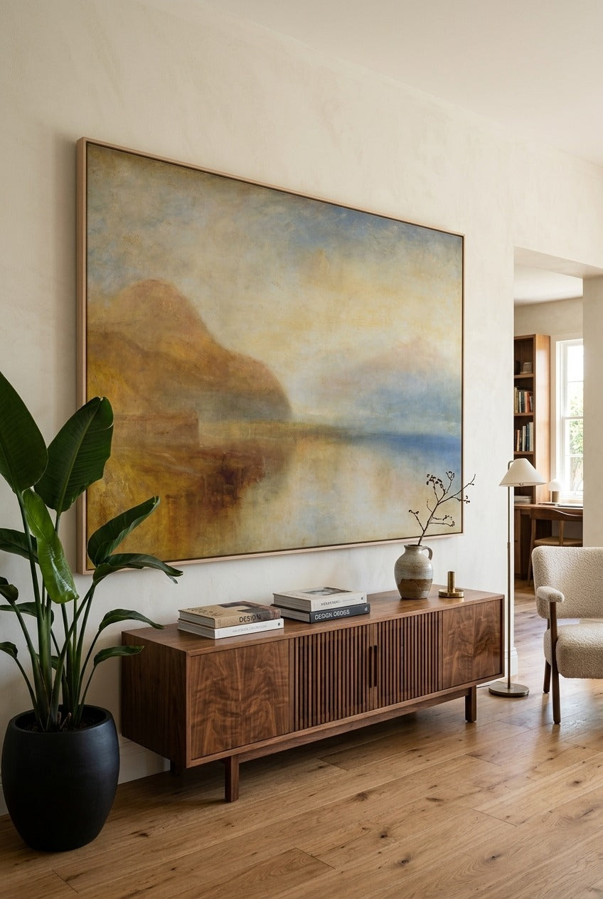 J.M.W. Turner | Oversized Gold Grey Seascape Canvas Wall Art | Inverary Pier