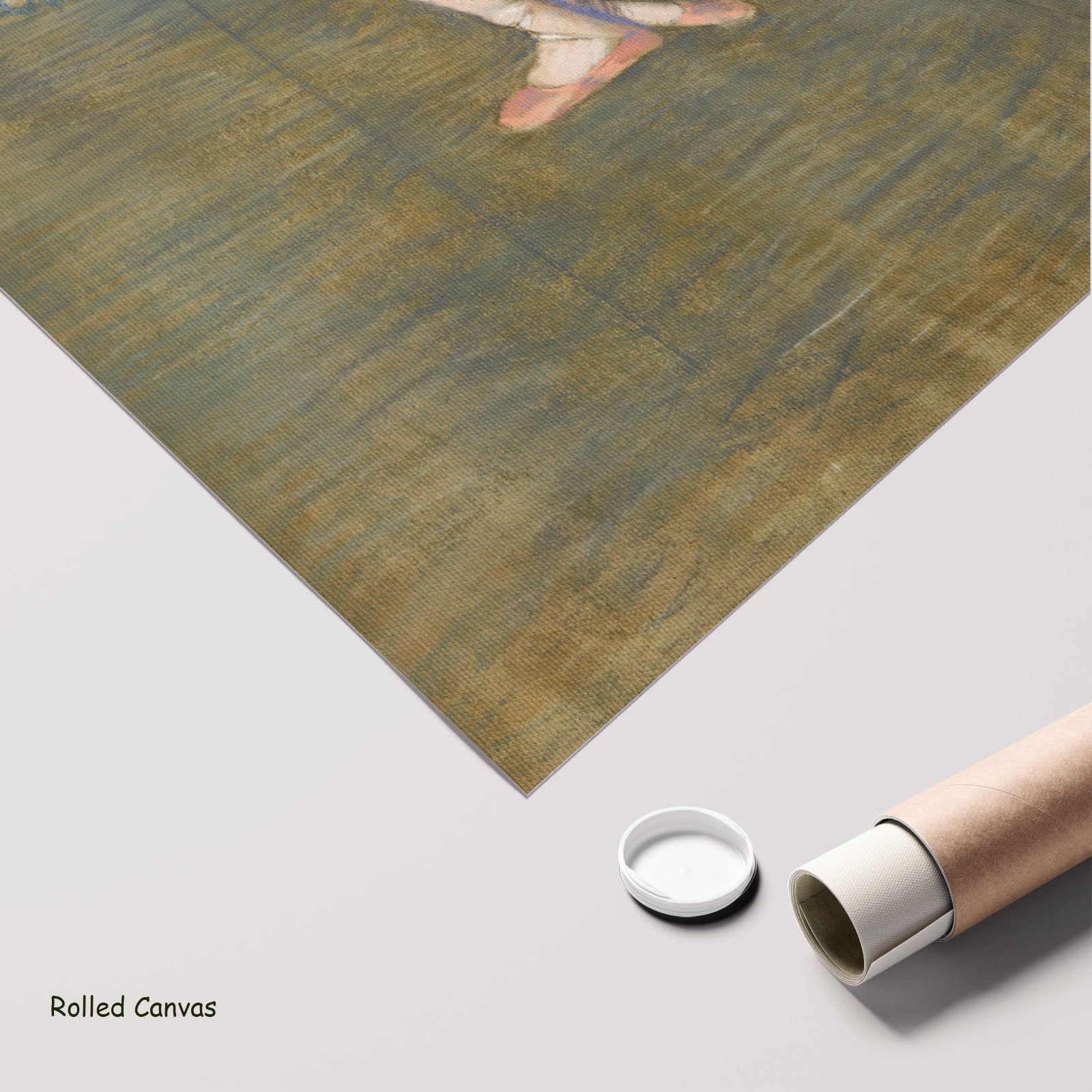 The Star by Edgar Degas as a large rolled olive and pink Impressionist canvas print