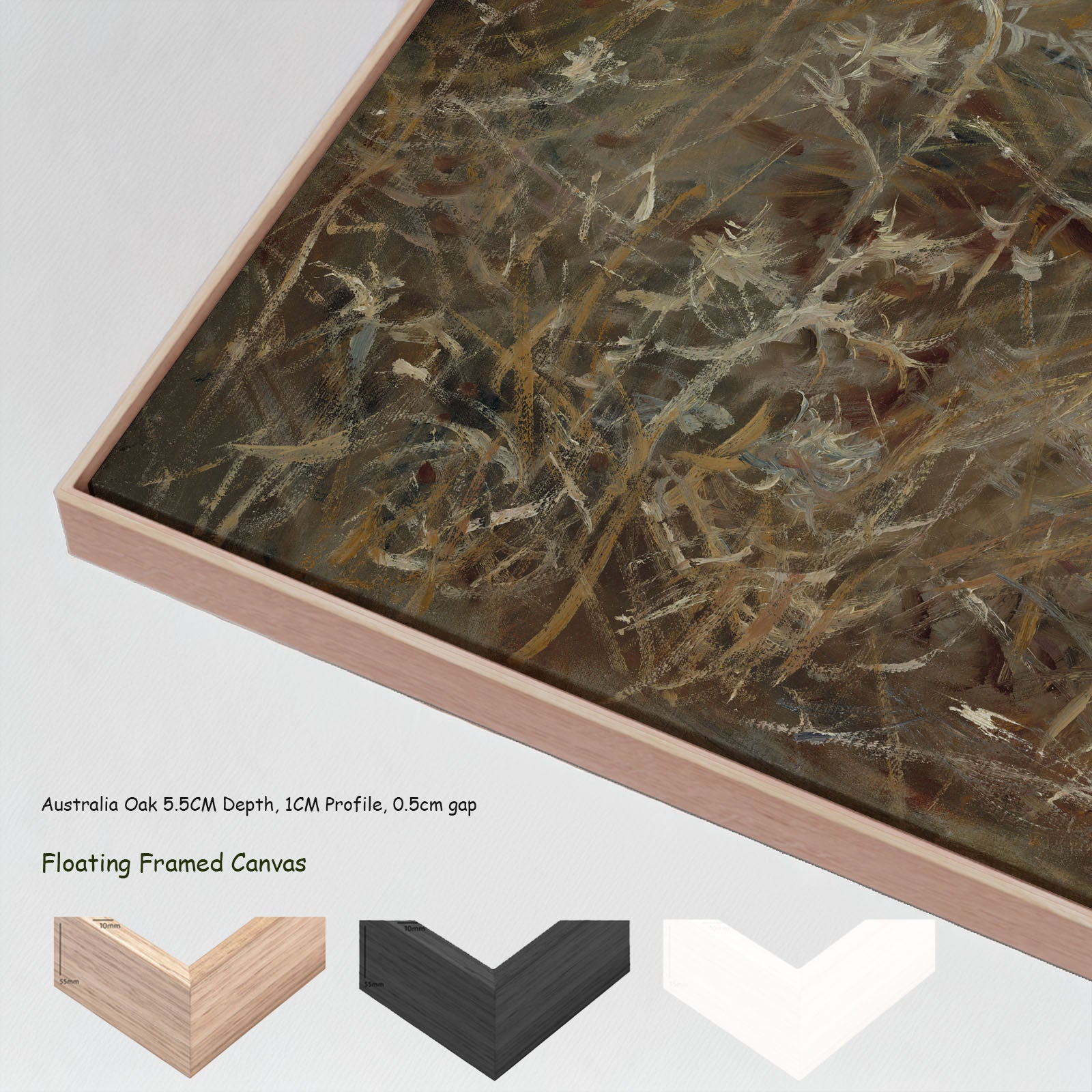 Thistles by John Singer Sargent in a floating frame, large gold and brown Impressionist canvas print
