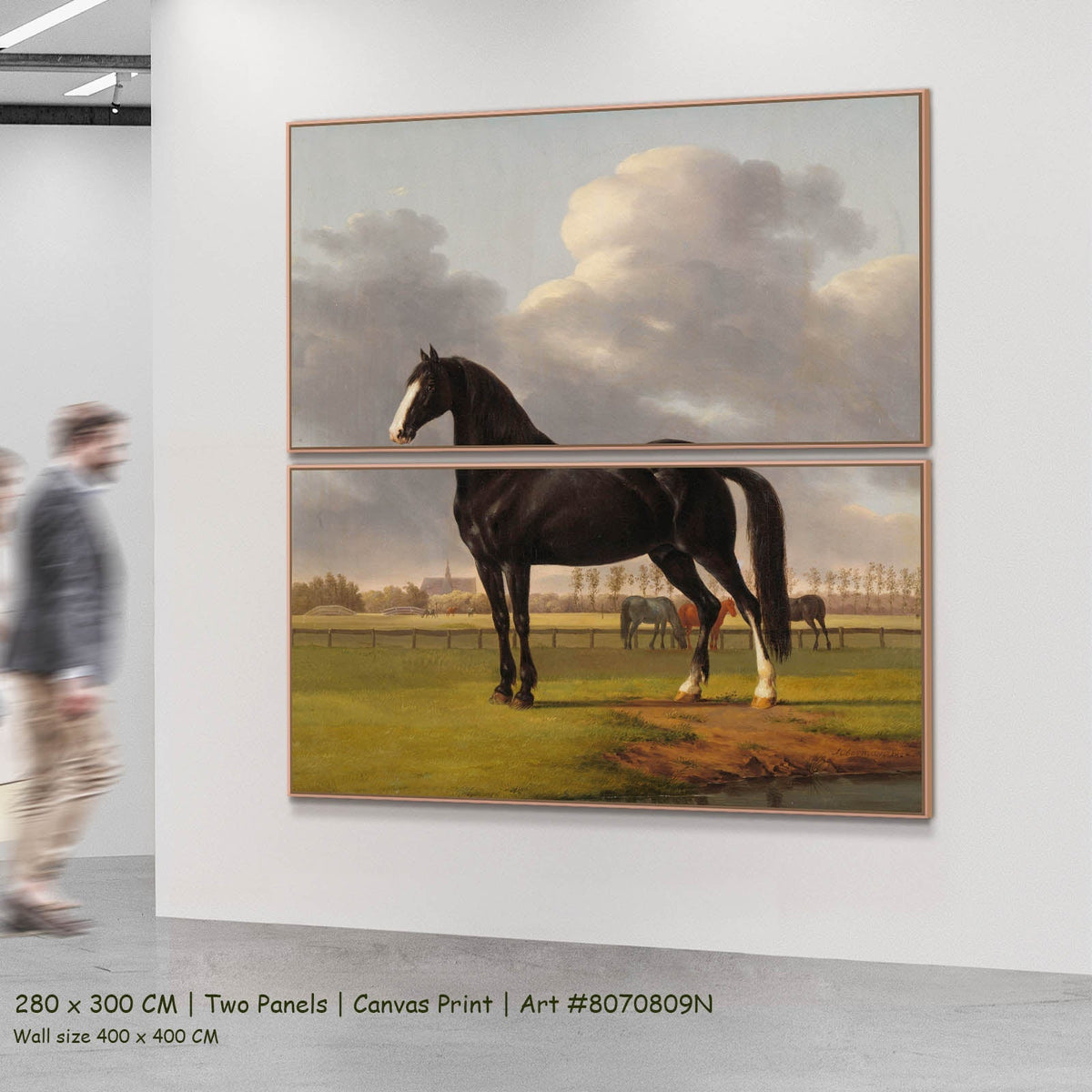 Anthony Oberman — Adriaan van der Hoop's Trotter "De Vlugge" Equestrian two-panel canvas wall art set, 280 × 300 cm
