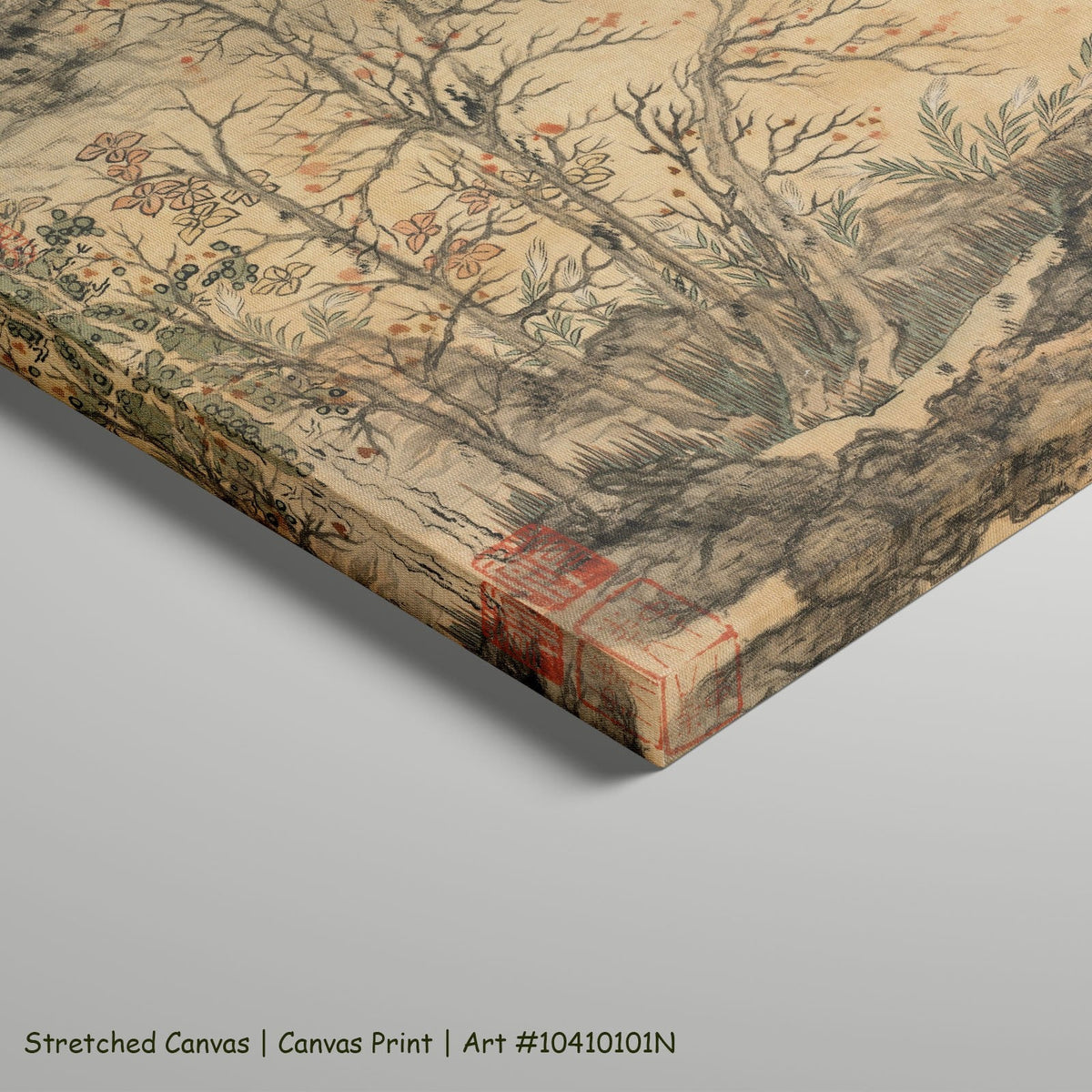 Autumn Landscape by Chen Hongshou as a large stretched gold and grey Landscape canvas print