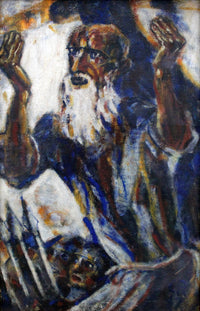 Large blue and white Expressionist canvas print of The Prophet by Christian Rohlfs