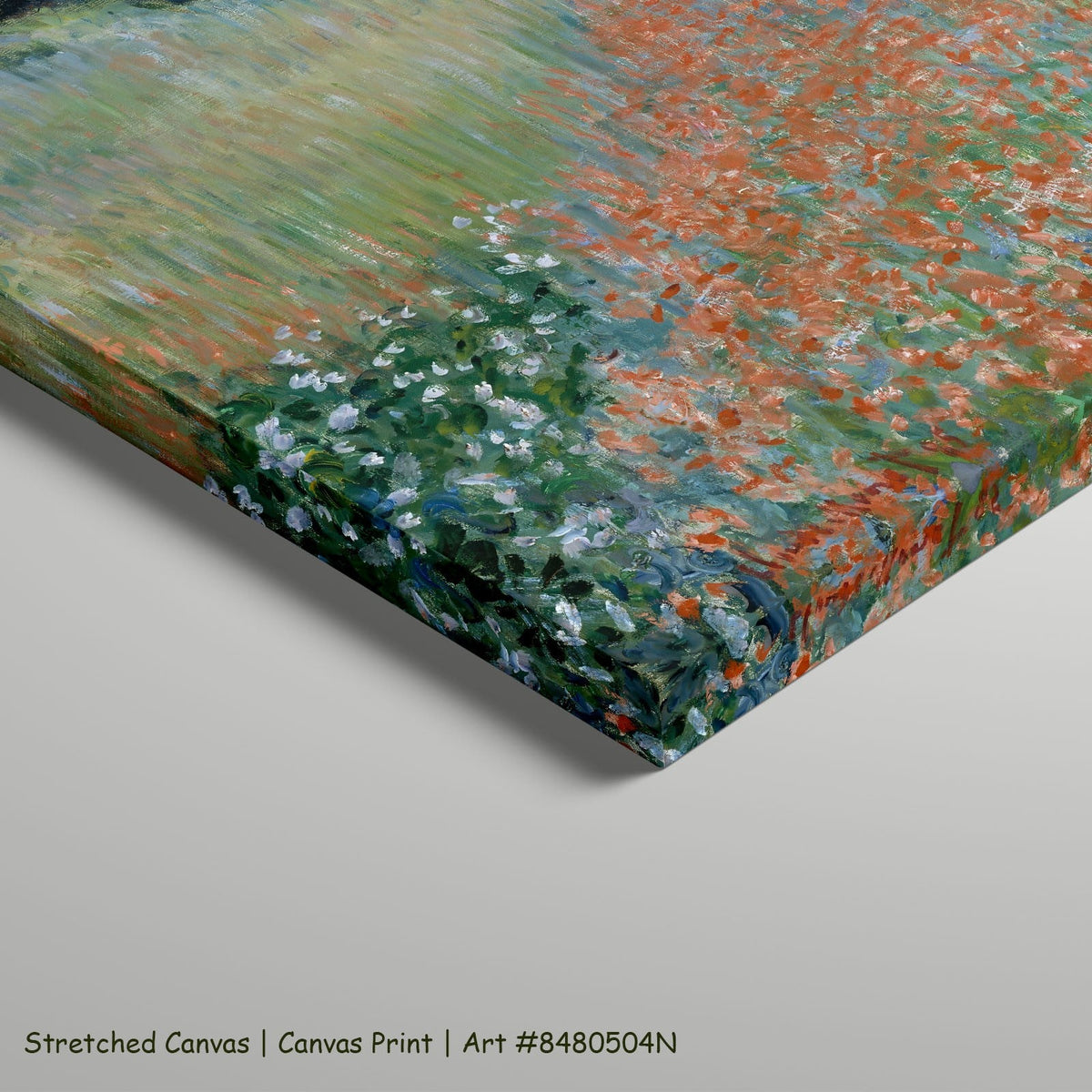 Claude Monet, Poppy Field near Giverny — Poppy Field in a Hollow near Giverny Landscape art on stretched canvas