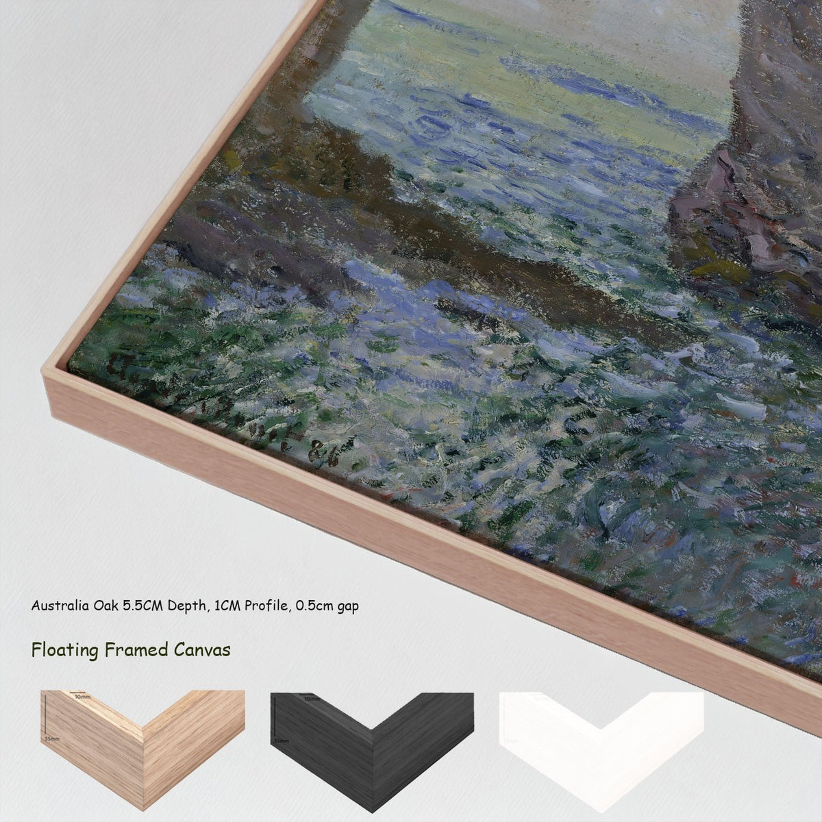 Claude Monet — The Manneporte near Étretat canvas wall art with floating frame options