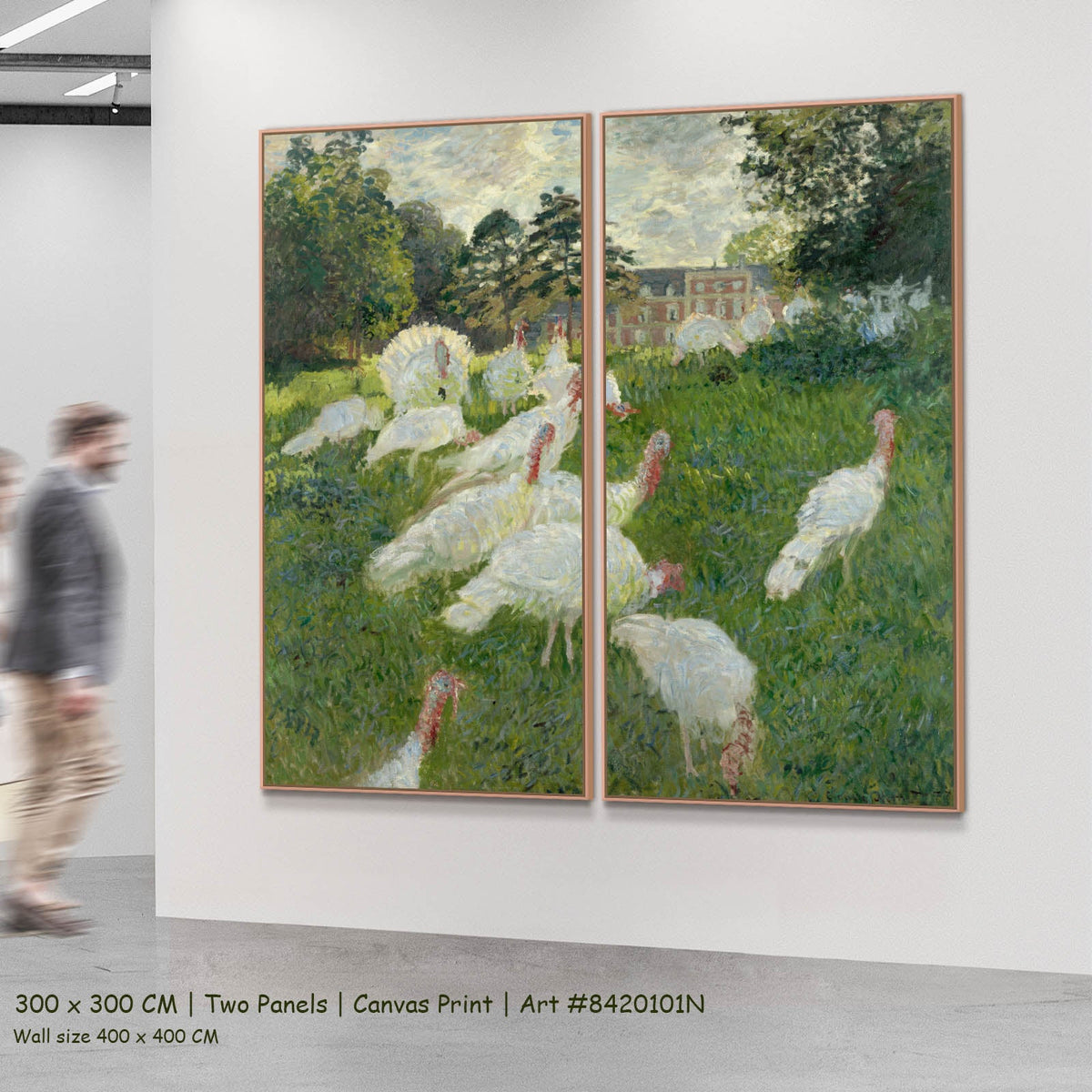 Claude Monet — The Turkeys Landscape two-panel canvas wall art set, 300 × 300 cm