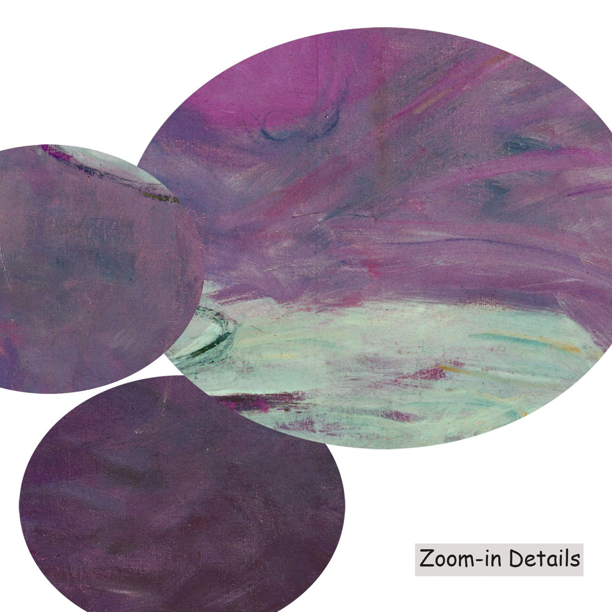 Claude Monet — Water Lilies (Nymphéas) canvas — close-up detail of the framed canvas print