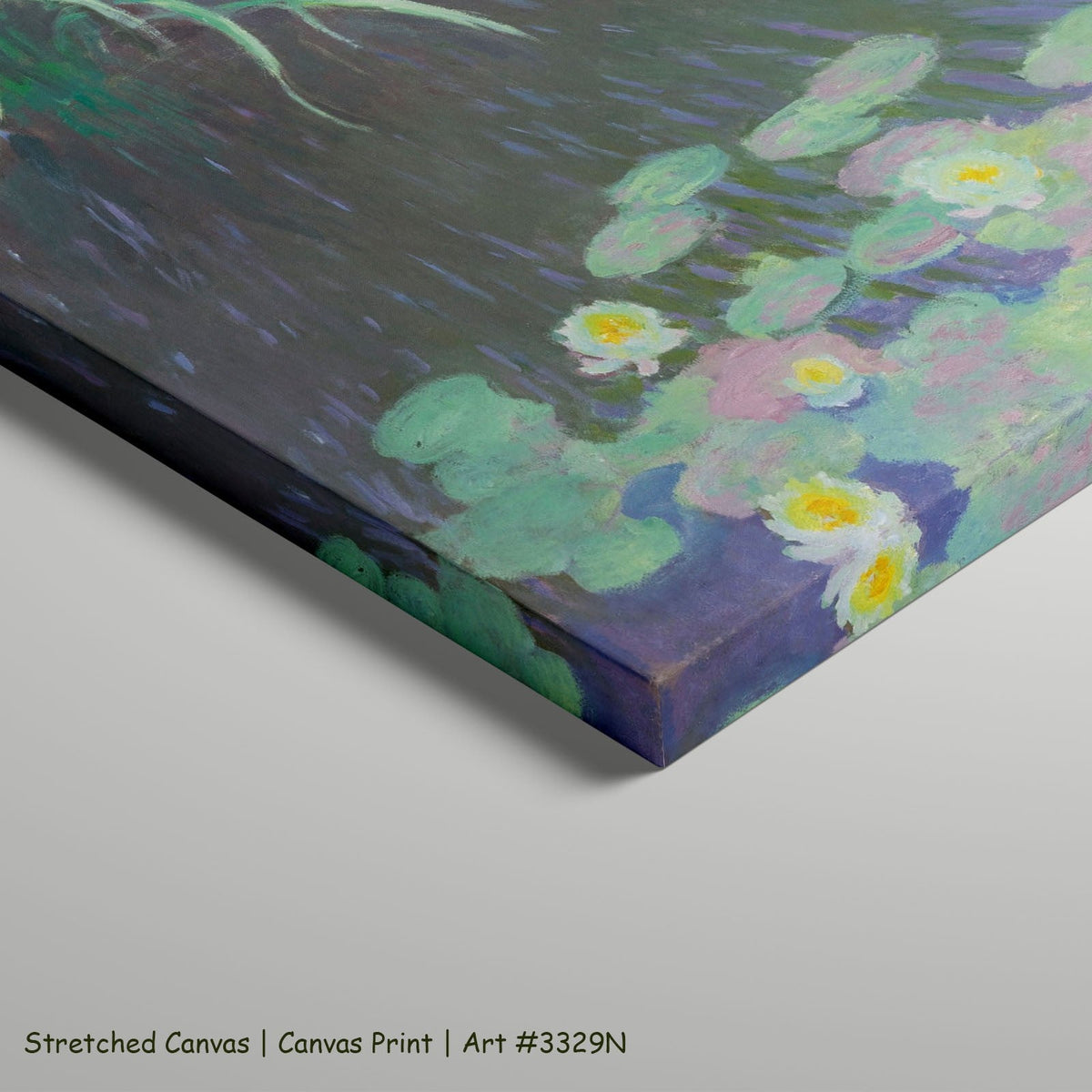 Claude Monet, Water-Lilies with Reflections of Green Grasses — stretched canvas 5