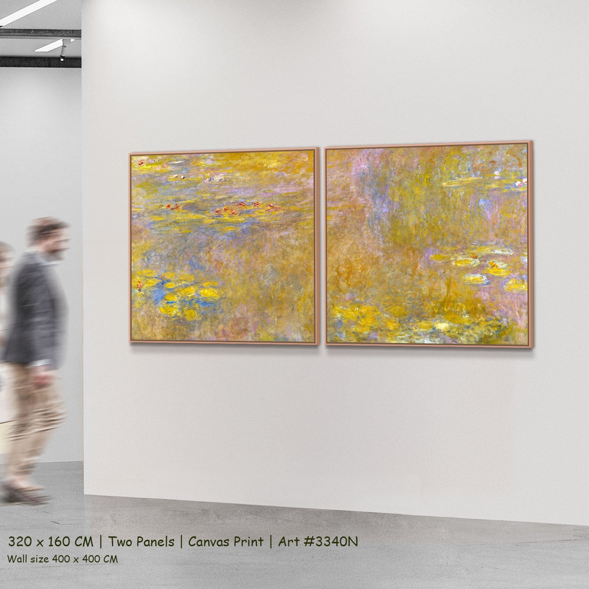 Claude Monet, Water Lilies — 320x160 two panels 4