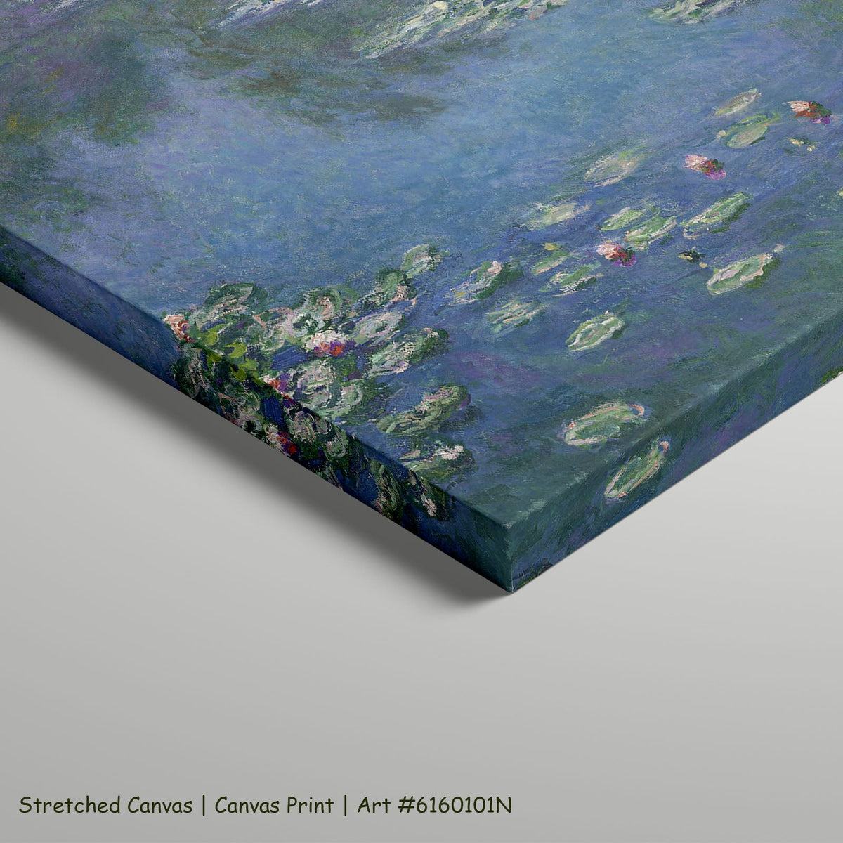Claude Monet, Water Lilies — stretched mockup, large canvas print