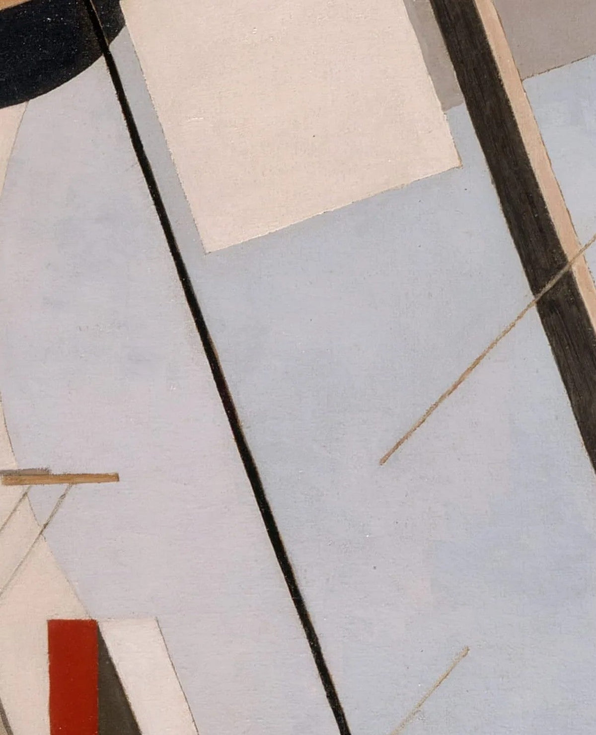 El Lissitzky — Proun 3A canvas — close-up detail of the framed canvas print