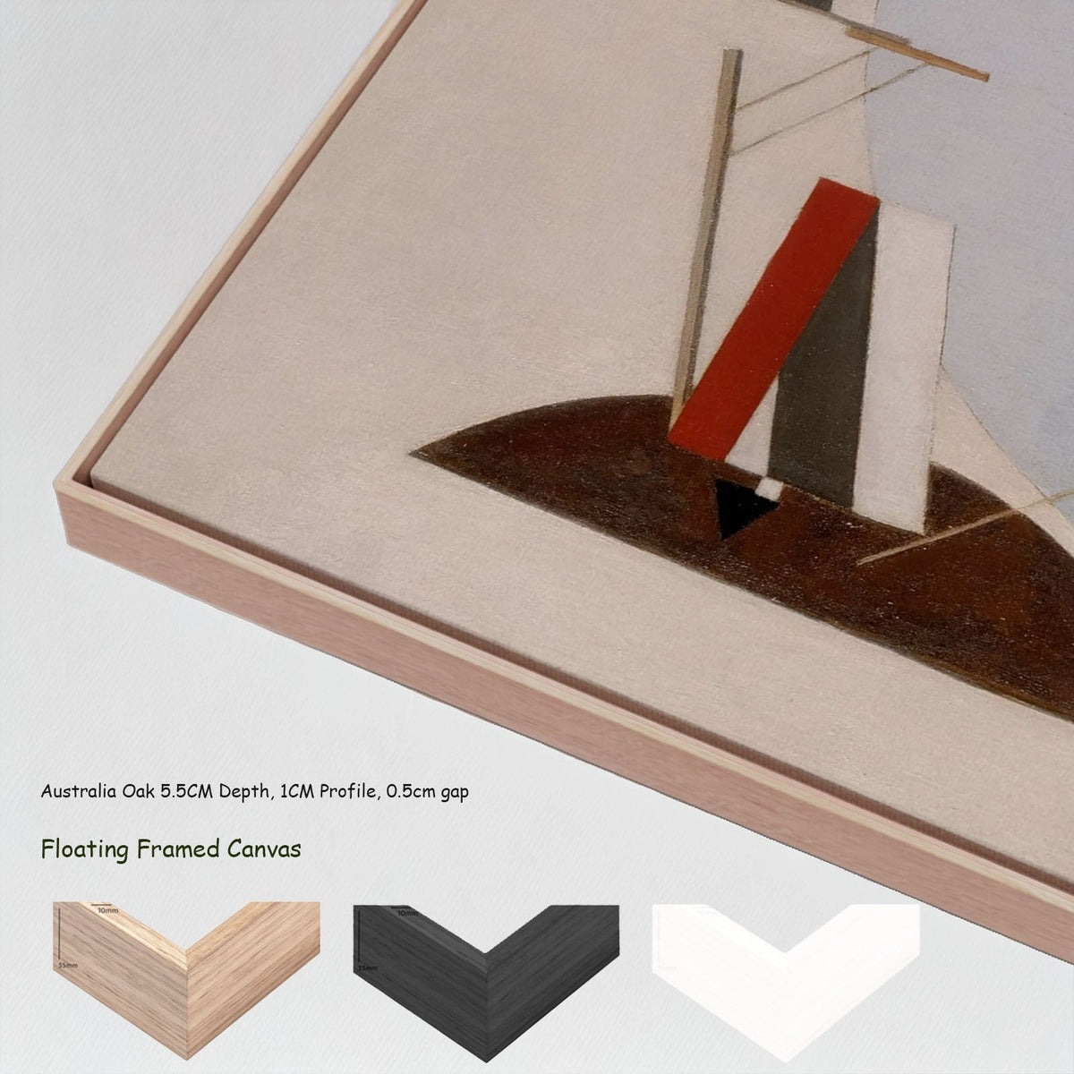 El Lissitzky — Proun 3A canvas wall art with floating frame options