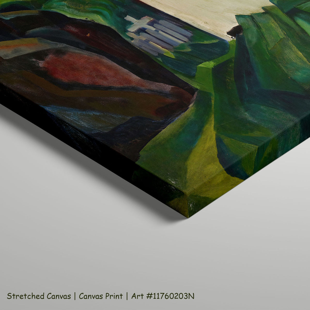 The Indian Church by Emily Carr as a large stretched green and white Landscape canvas print