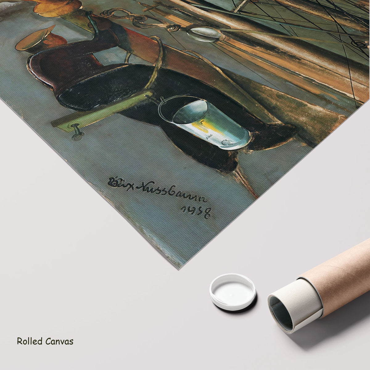 Mastenwald by Felix Nussbaum as a large rolled brown and green Surrealist canvas print