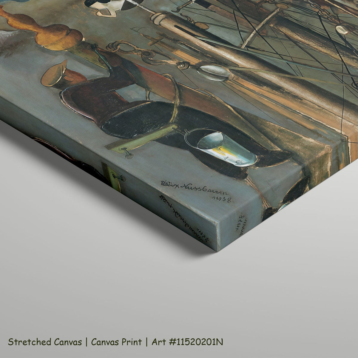 Mastenwald by Felix Nussbaum as a large stretched brown and green Surrealist canvas print