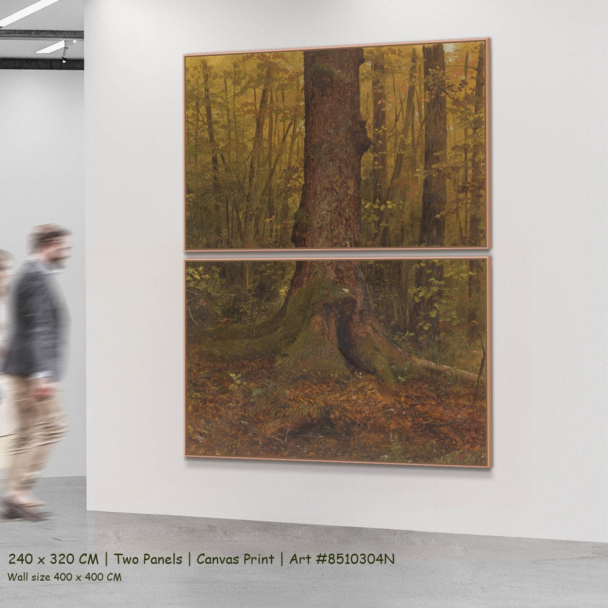 Frederic Edwin Church — In the Woods, Maine Landscape two-panel canvas wall art set, 240 × 320 cm