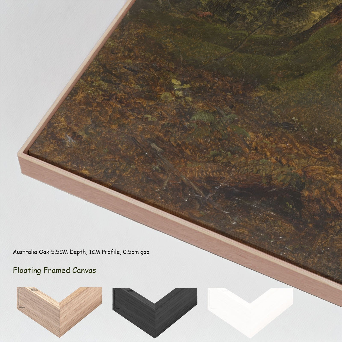 Frederic Edwin Church — In the Woods, Maine canvas wall art with floating frame options