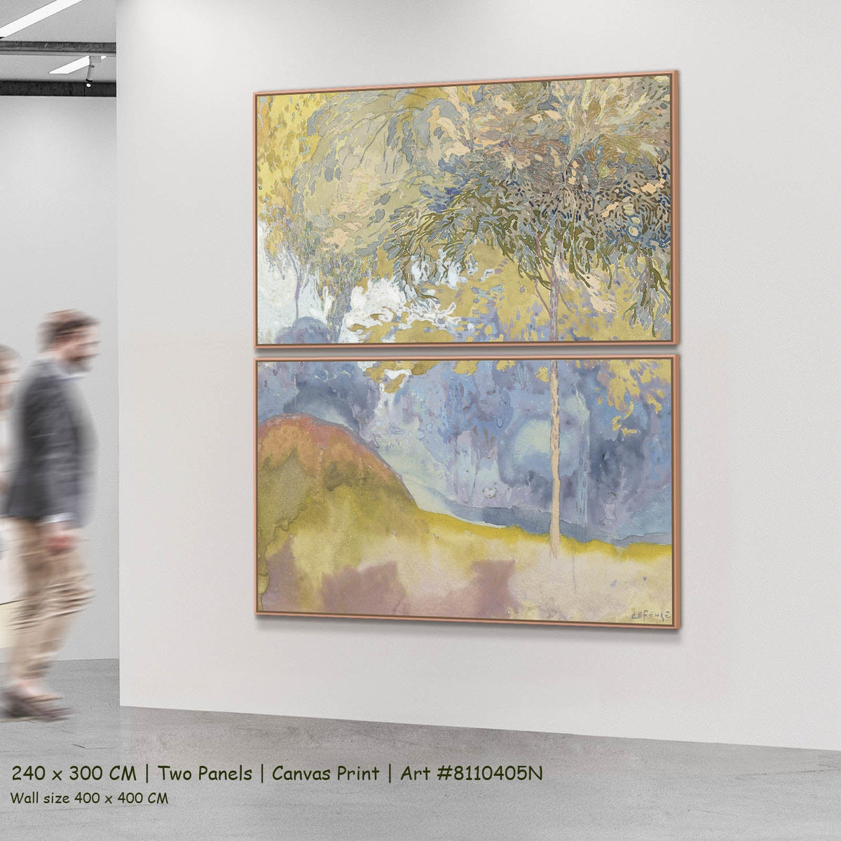Georges de Feure — Wooded Landscape Landscape two-panel canvas wall art set, 240 × 300 cm