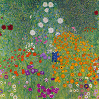 Large green and orange Impressionist canvas print of Bauerngarten by Gustav Klimt
