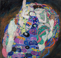 Large blue and purple Symbolist canvas print of The Virgin by Gustav Klimt