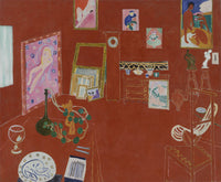 Large red Modern Abstract canvas print of The Red Studio by Henri Matisse