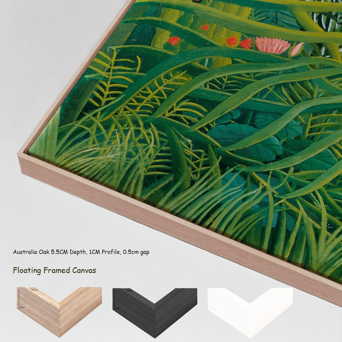 Henri Rousseau, Horse Attacked by a Jaguar — floating frames canvas 7