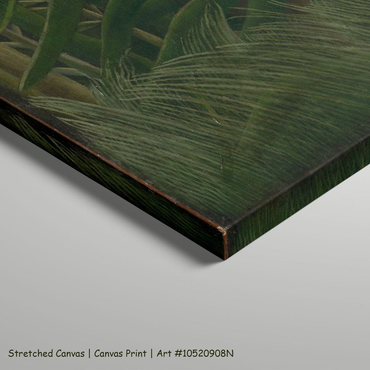 Fight Between a Tiger and a by Henri Rousseau as a large stretched green and orange Jungle canvas print