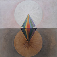 Large brown and white Geometric Abstract canvas print of The Swan, No. 12, Group IX by Hilma af Klint