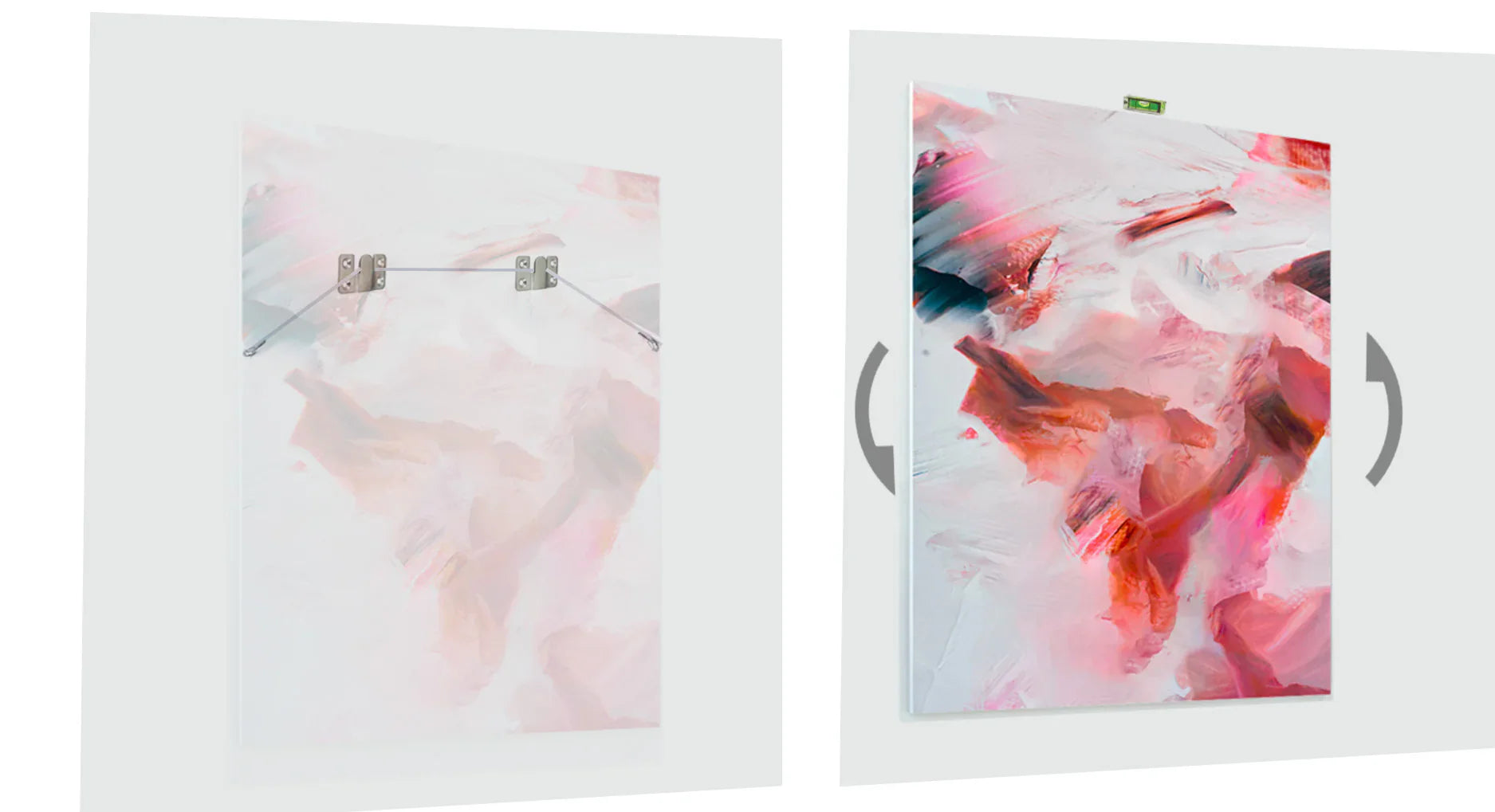 Heavy-duty stainless steel installation kit for large framed canvas art (view 3)