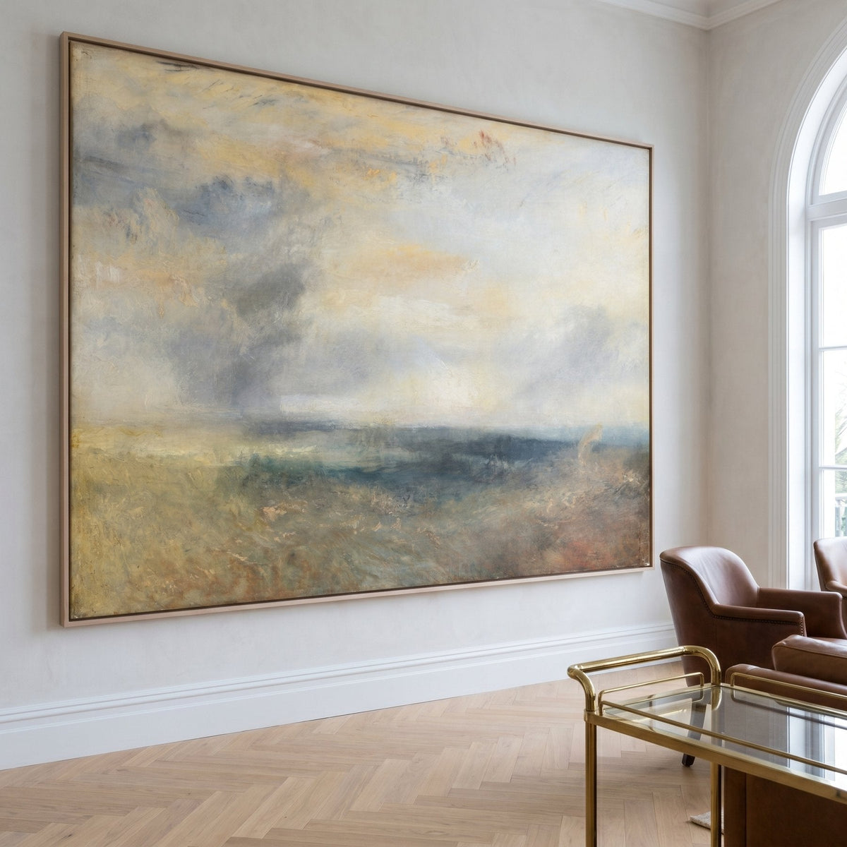 Margate, from the Sea Large Seascape canvas wall art framed and hung on a wall by J.M.W. Turner