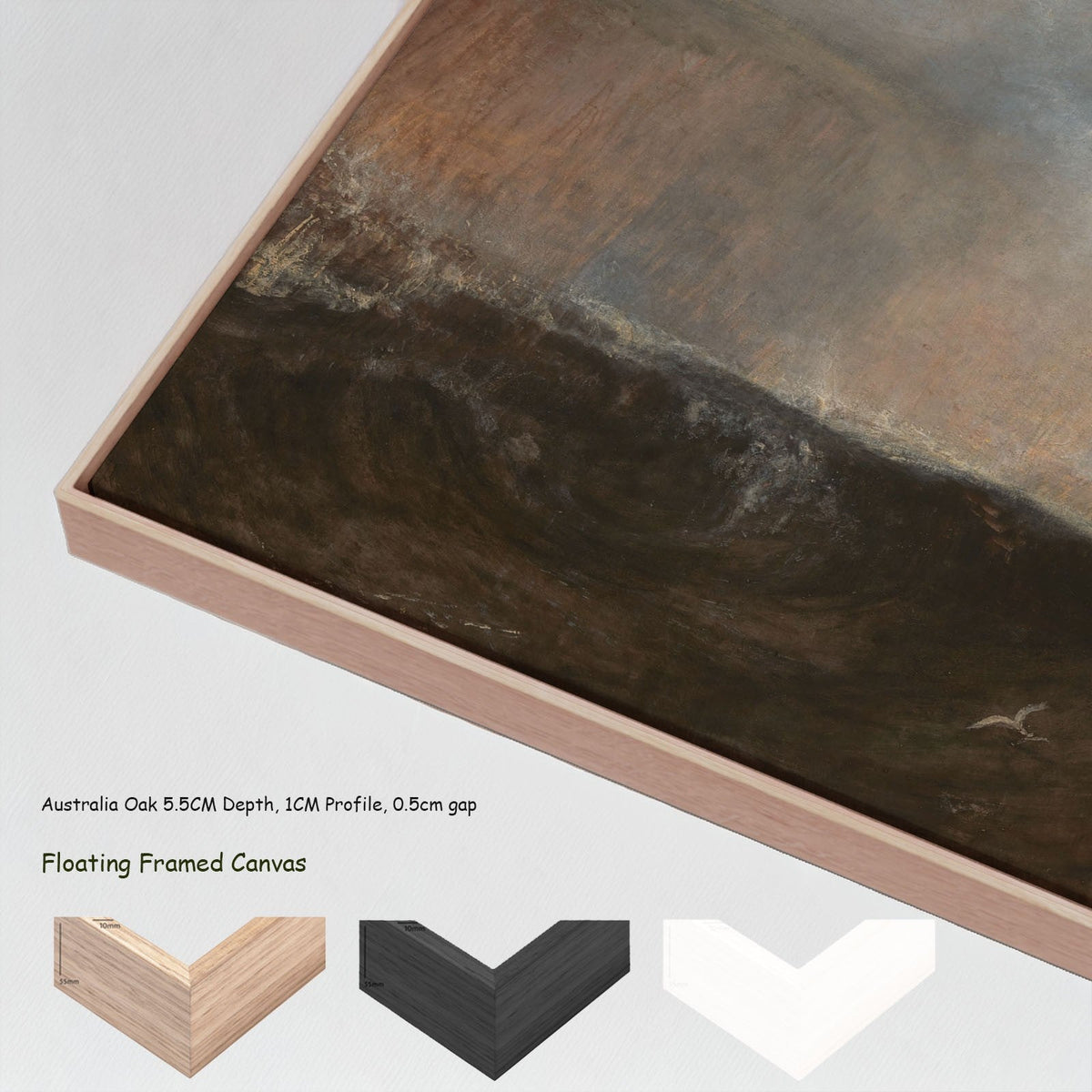 J.M.W. Turner — Staffa, Fingal's Cave canvas wall art with floating frame options