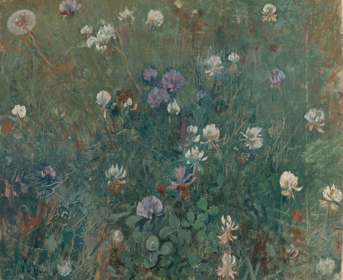 Blooming Clover — Large Floral Meadow canvas wall art by Jac van Looij
