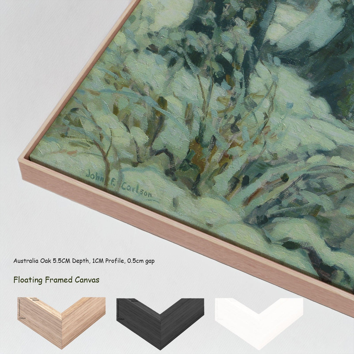 John F. Carlson — Silvered Brook canvas wall art with floating frame options