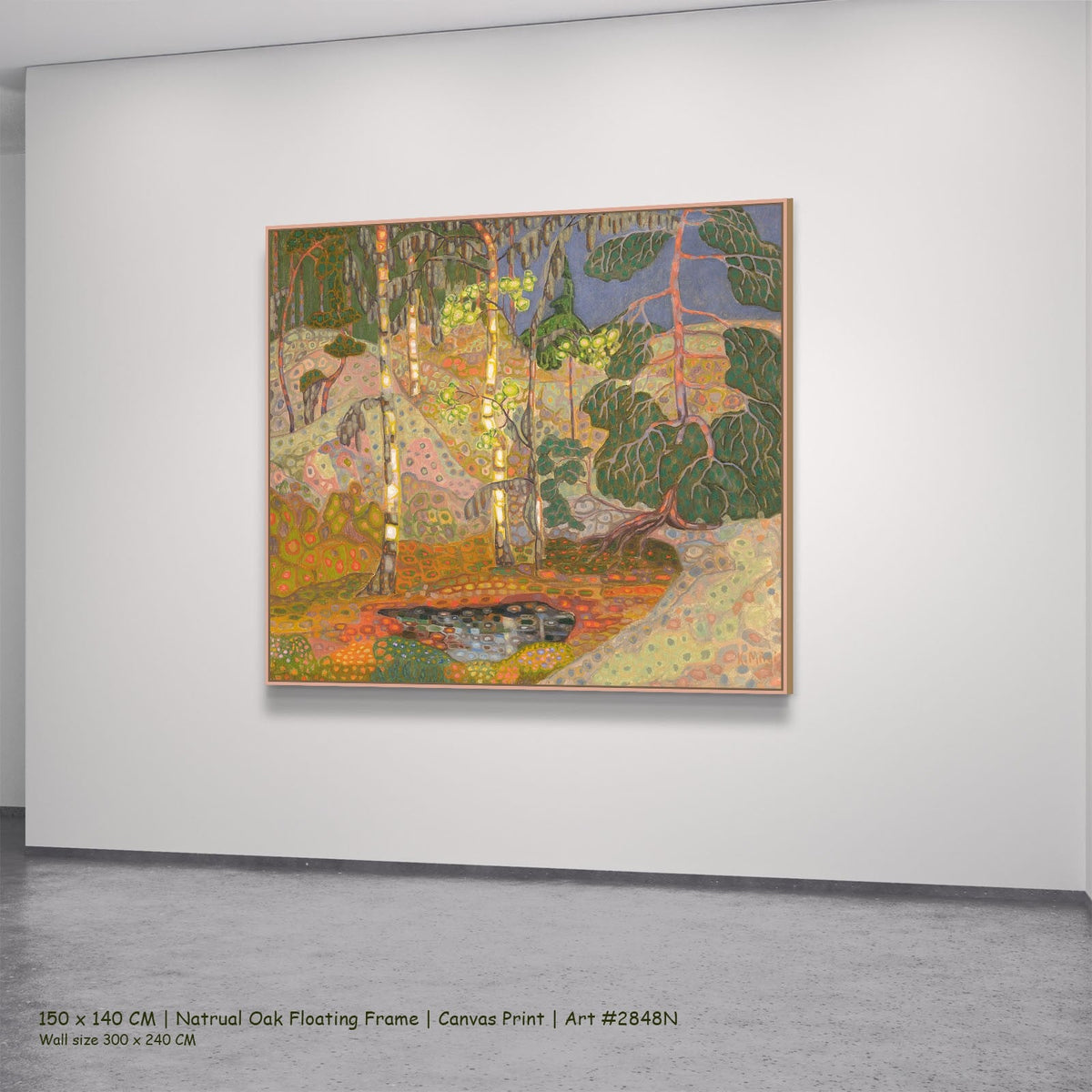 Konrad Mägi, Norwegian Landscape — 150x140 natural oak floating frame 2