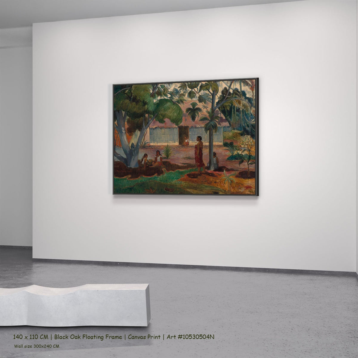 The Large Tree by Paul Gauguin in a black oak floating frame, large green and pink Symbolist canvas