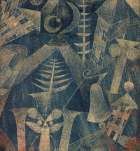Large blue and gold Colourful Abstract canvas print of The Bell by Paul Klee